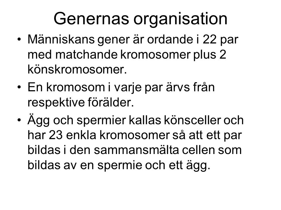 Genernas organisation