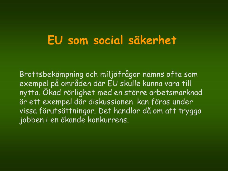 EU som social säkerhet