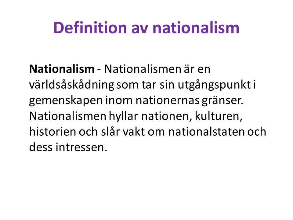 Definition av nationalism