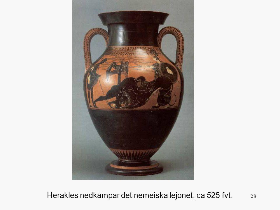 Herakles nedkämpar det nemeiska lejonet, ca 525 fvt.