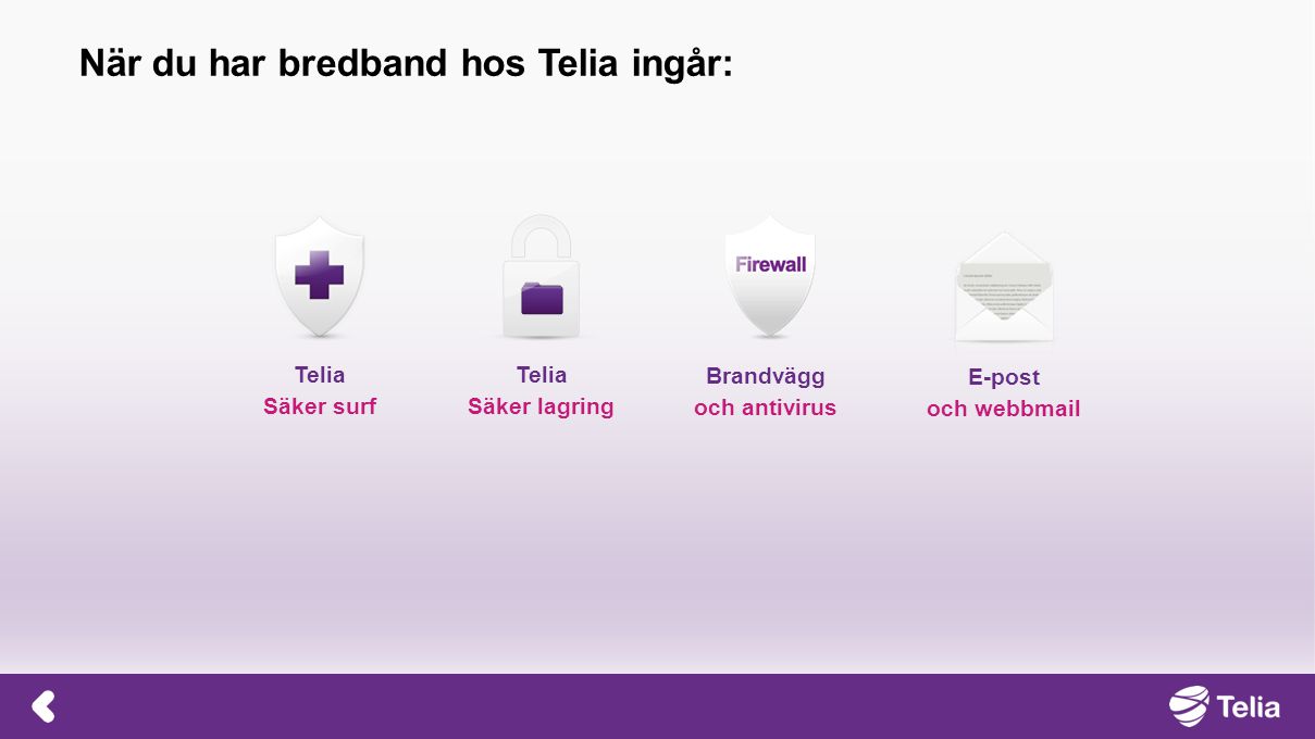 När du har bredband hos Telia ingår: