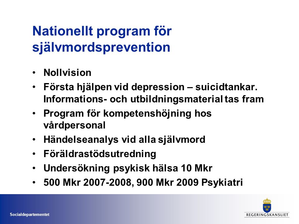 Nationellt program för självmordsprevention