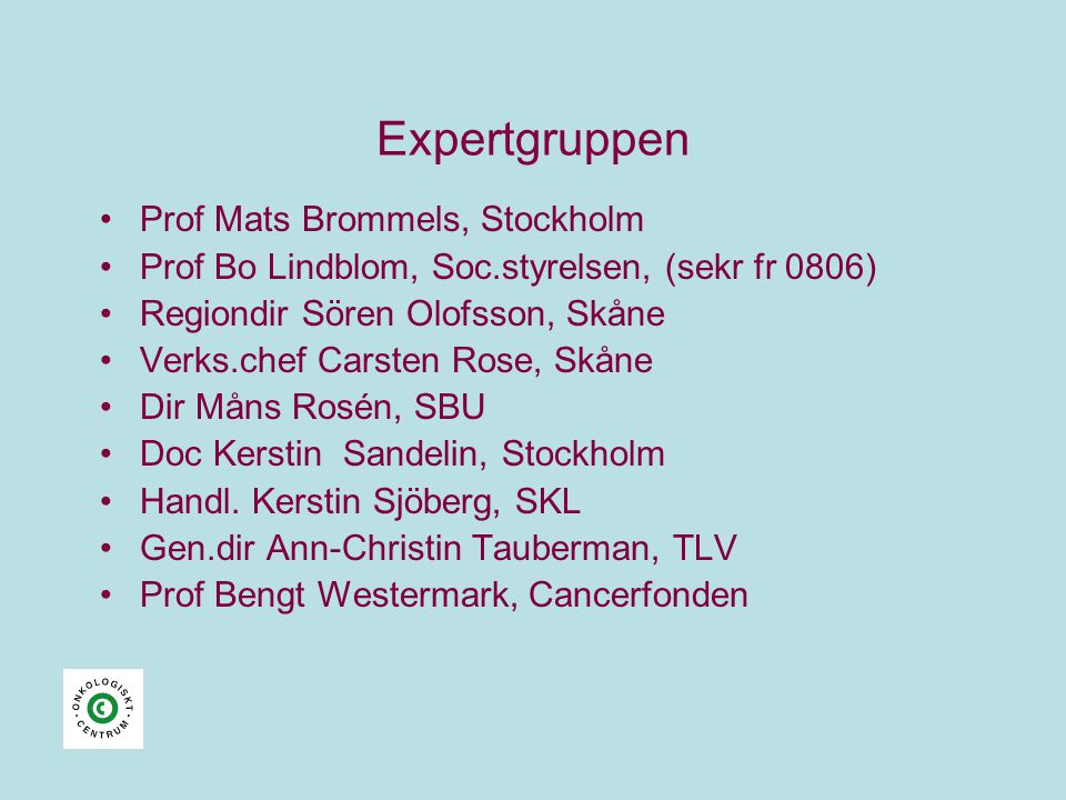 Expertgruppen Prof Mats Brommels, Stockholm