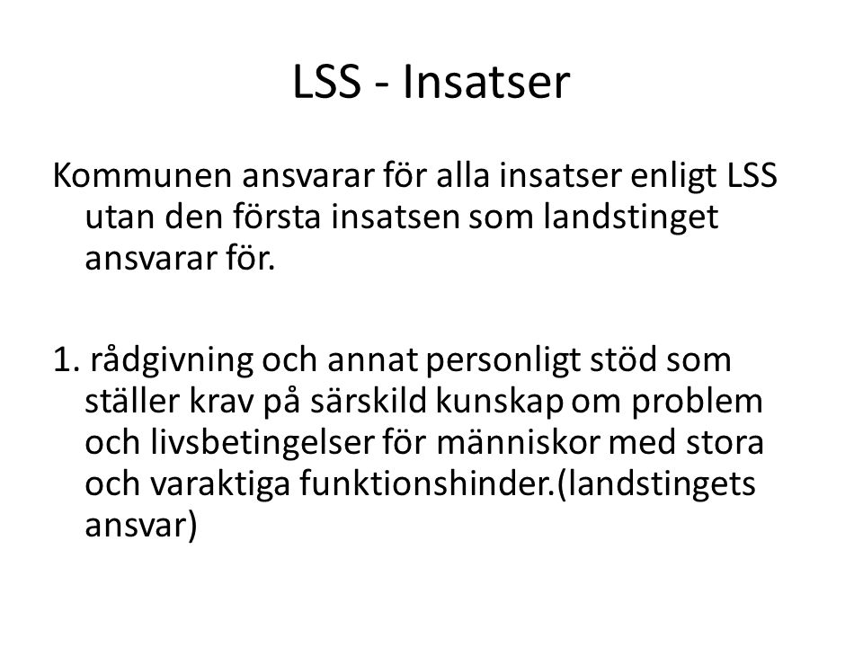LSS - Insatser