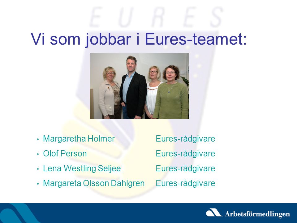 Vi som jobbar i Eures-teamet: