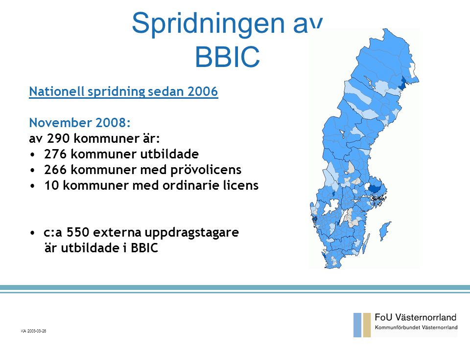 Spridningen av BBIC Nationell spridning sedan 2006 November 2008: