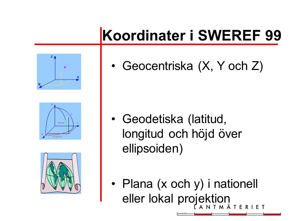 Koordinater i SWEREF 99 Geocentriska (X, Y och Z)