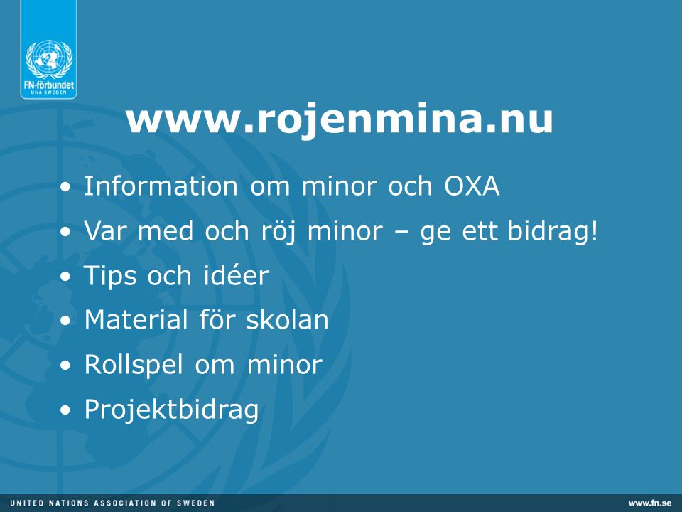 Information om minor och OXA