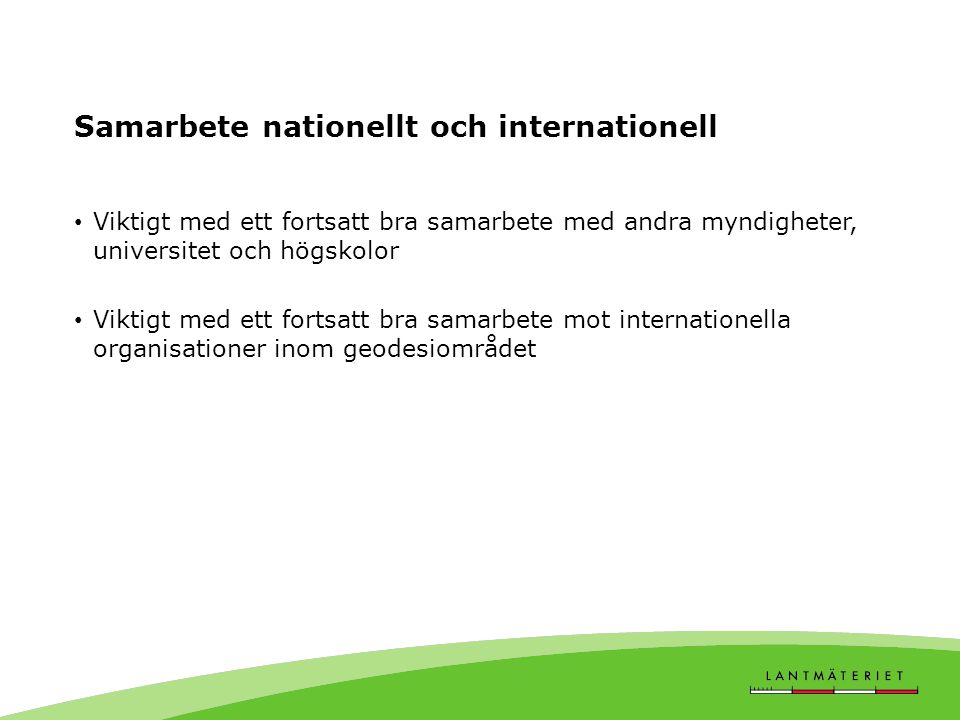 Samarbete nationellt och internationell