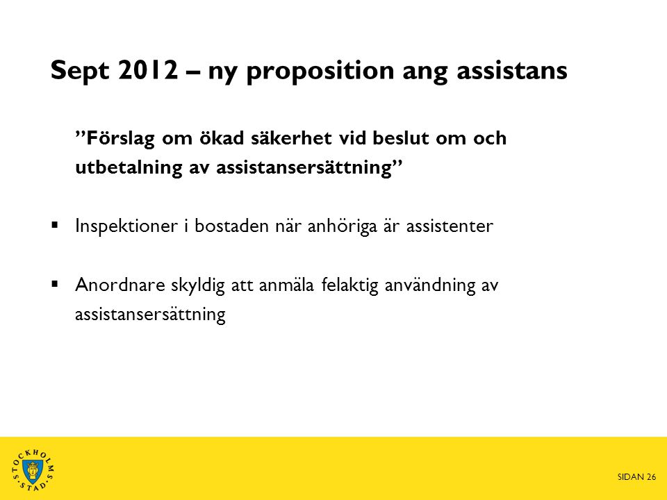 Sept 2012 – ny proposition ang assistans