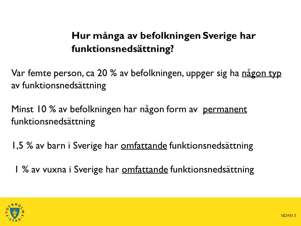 Hur många av befolkningen Sverige har funktionsnedsättning
