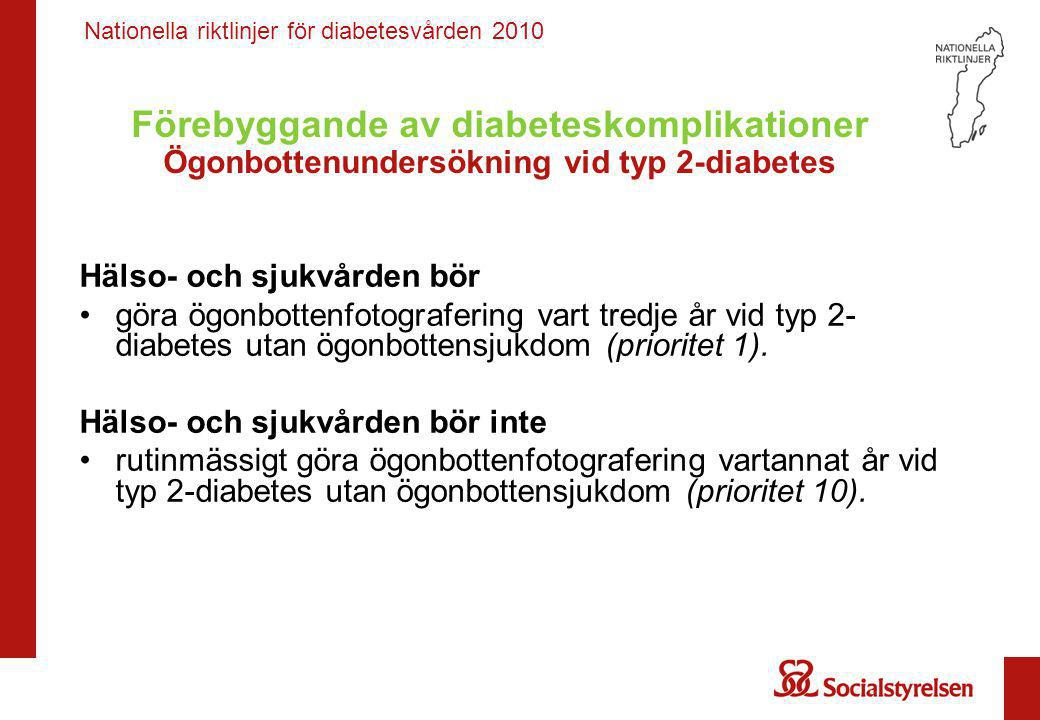Förebyggande av diabeteskomplikationer Ögonbottenundersökning vid typ 2-diabetes