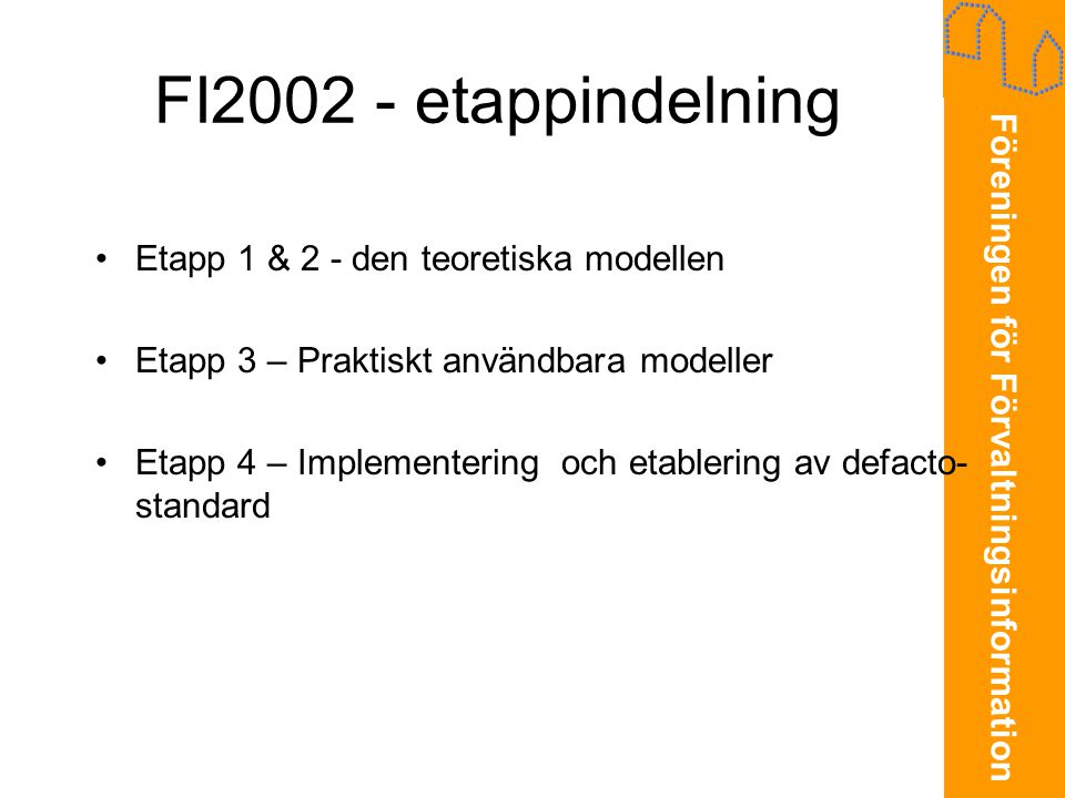 FI etappindelning Etapp 1 & 2 - den teoretiska modellen