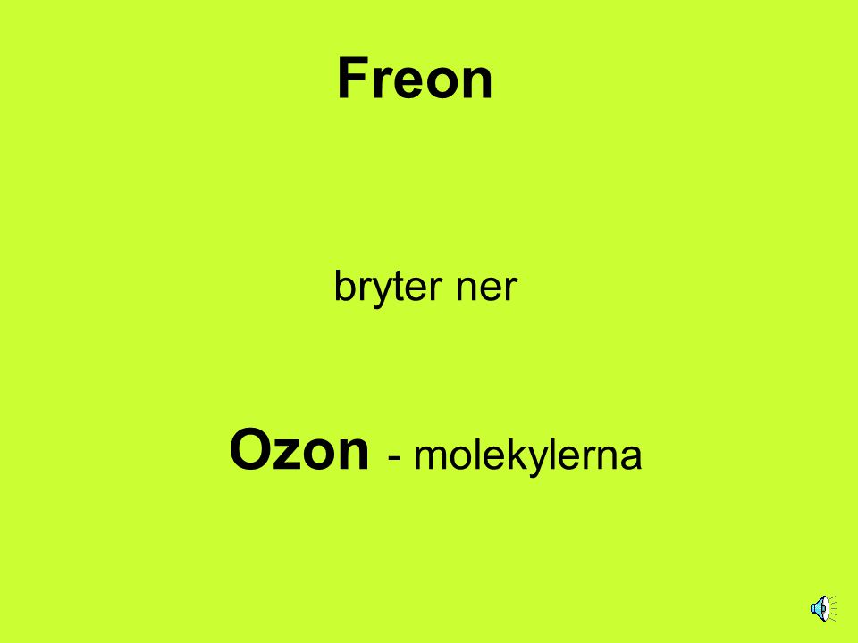 Freon bryter ner Ozon - molekylerna