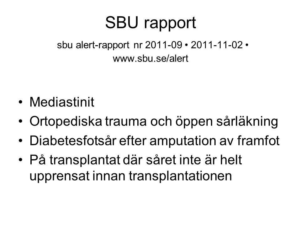 SBU rapport sbu alert-rapport nr • • www. sbu