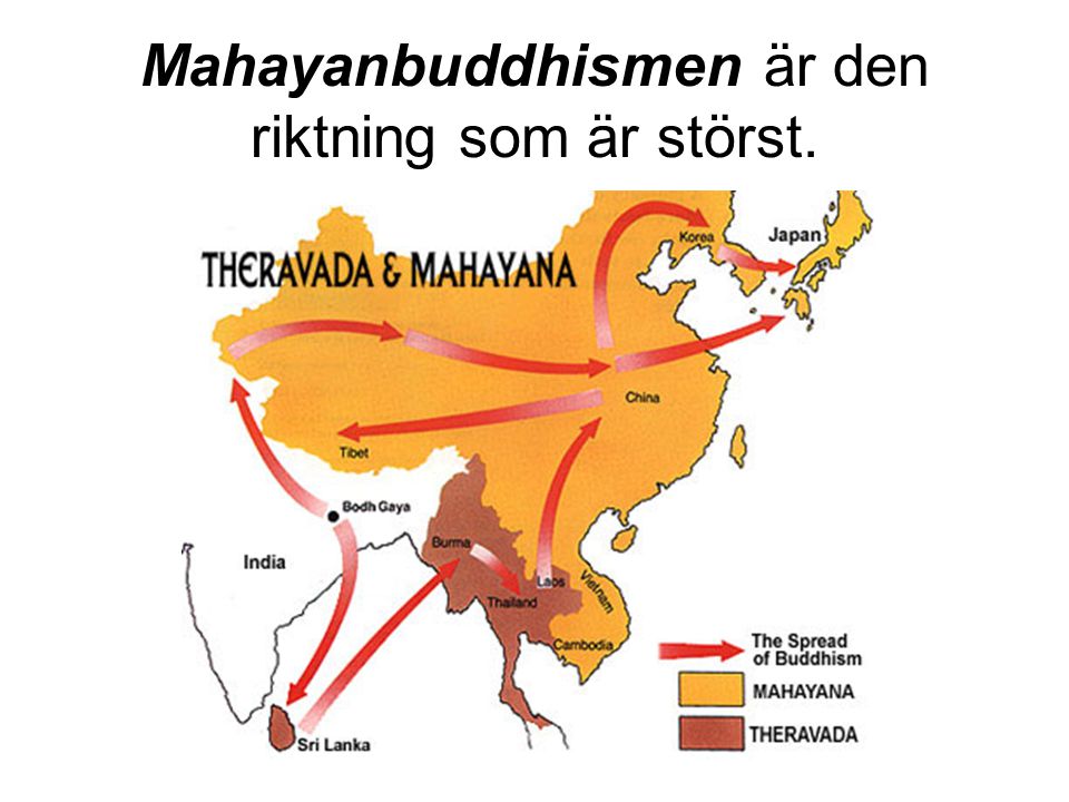 Mahayanbuddhismen är den riktning som är störst.