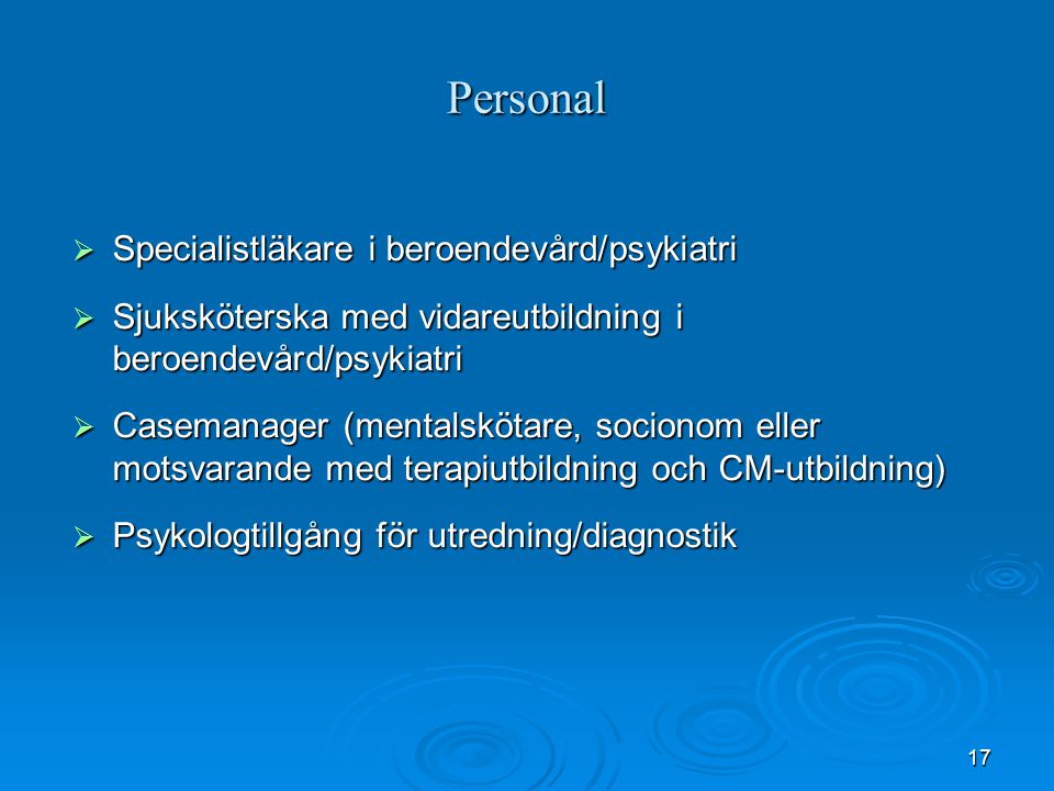 Personal Specialistläkare i beroendevård/psykiatri