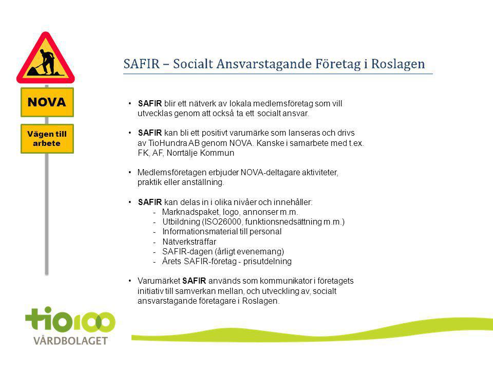 NOVA SAFIR blir ett nätverk av lokala medlemsföretag som vill utvecklas genom att också ta ett socialt ansvar.