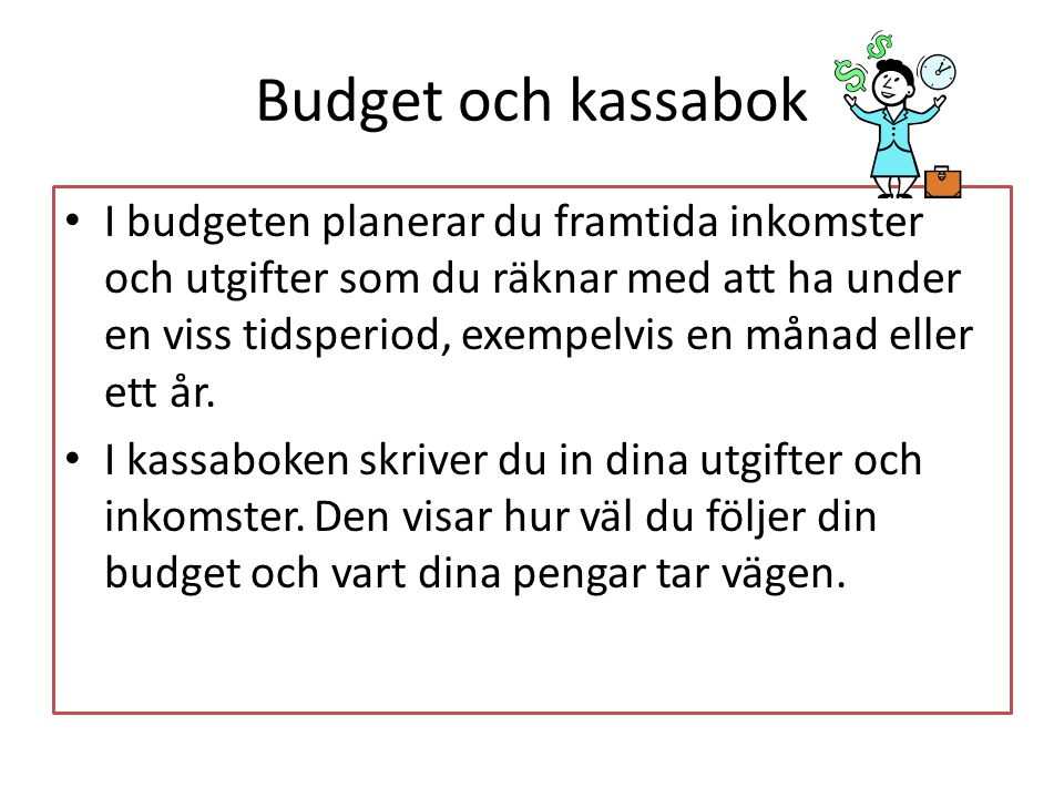 Budget och kassabok