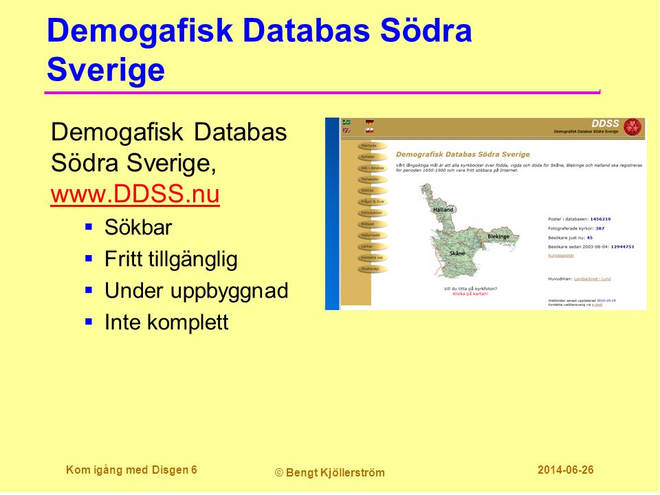 Demogafisk Databas Södra Sverige