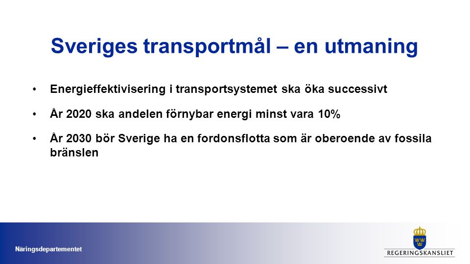 Sveriges transportmål – en utmaning