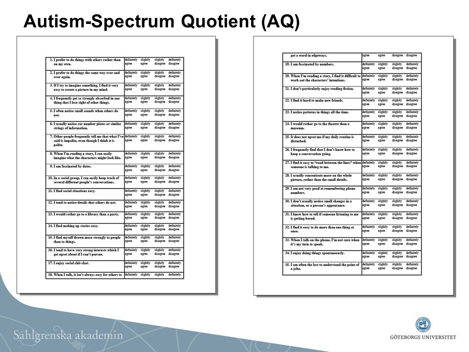 Autism-Spectrum Quotient (AQ)
