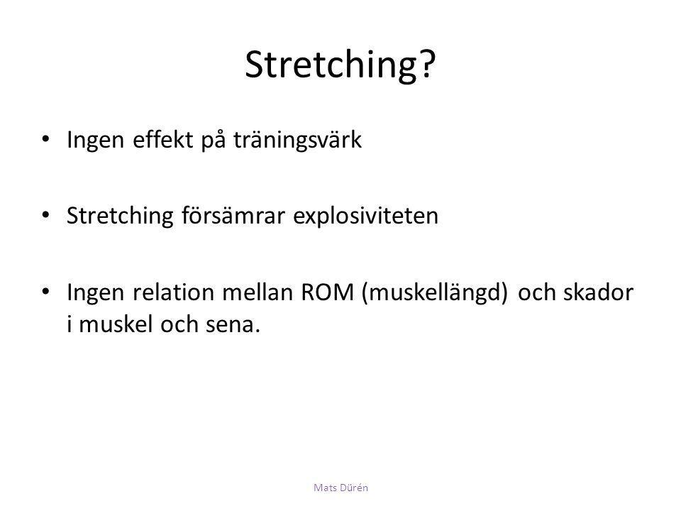 Stretching Ingen effekt på träningsvärk