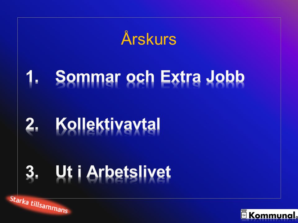 Årskurs Sommar och Extra Jobb Kollektivavtal Ut i Arbetslivet