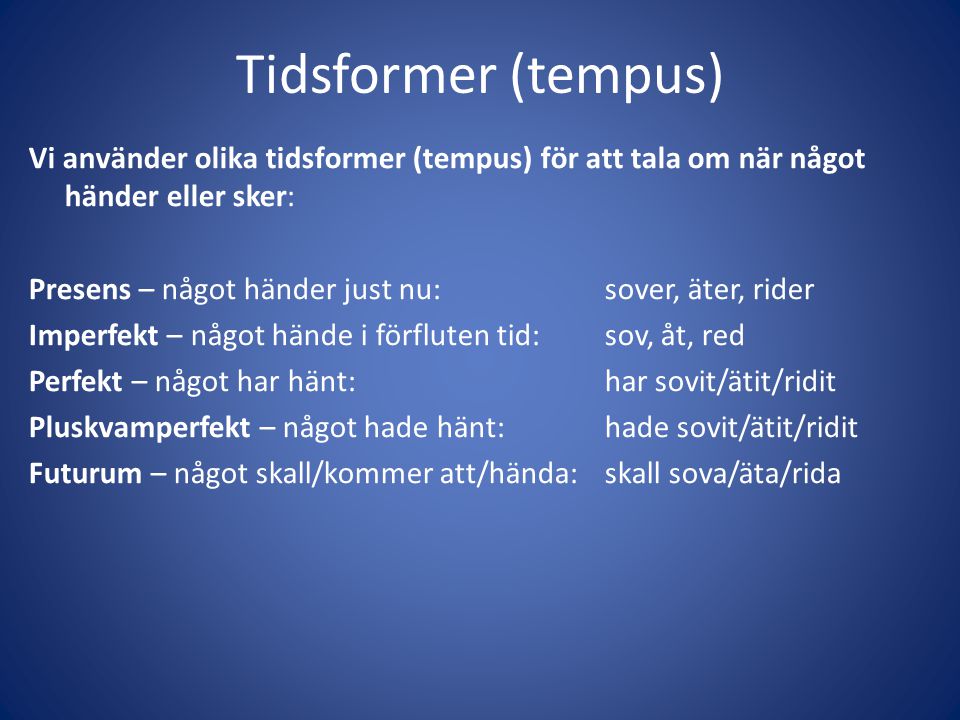 Tidsformer (tempus)