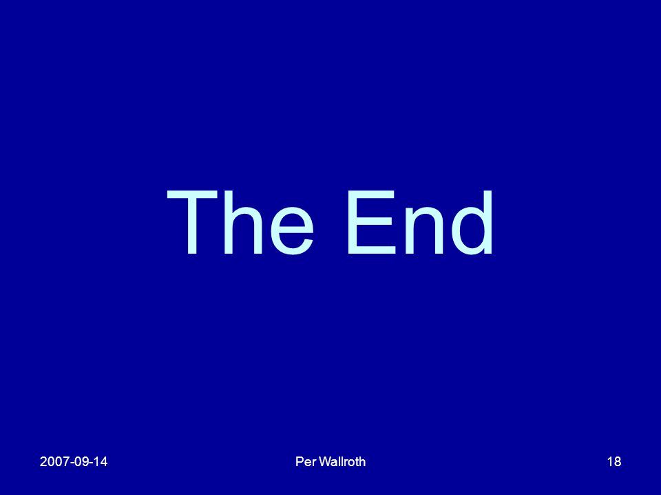 The End Per Wallroth