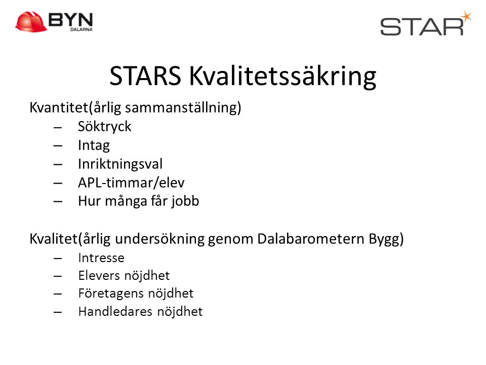 STARS Kvalitetssäkring