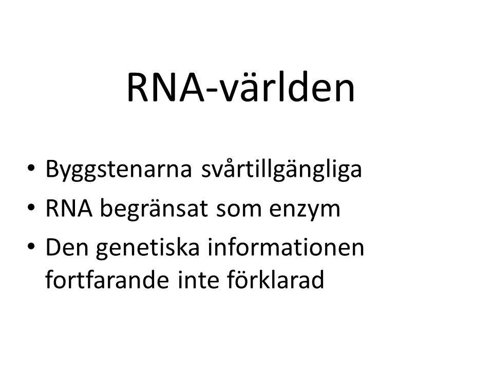 Byggstenarna svårtillgängliga RNA begränsat som enzym