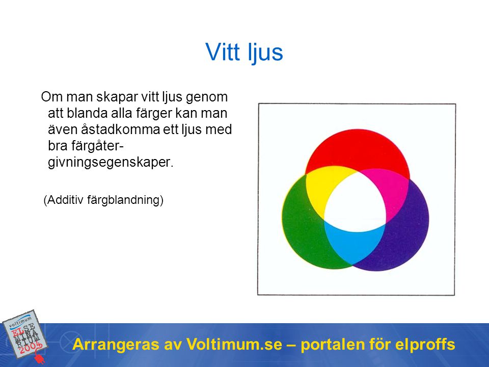 Vitt ljus Arrangeras av Voltimum.se – portalen för elproffs