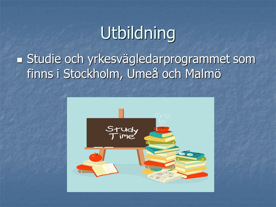 Utbildning Studie och yrkesvägledarprogrammet som finns i Stockholm, Umeå och Malmö
