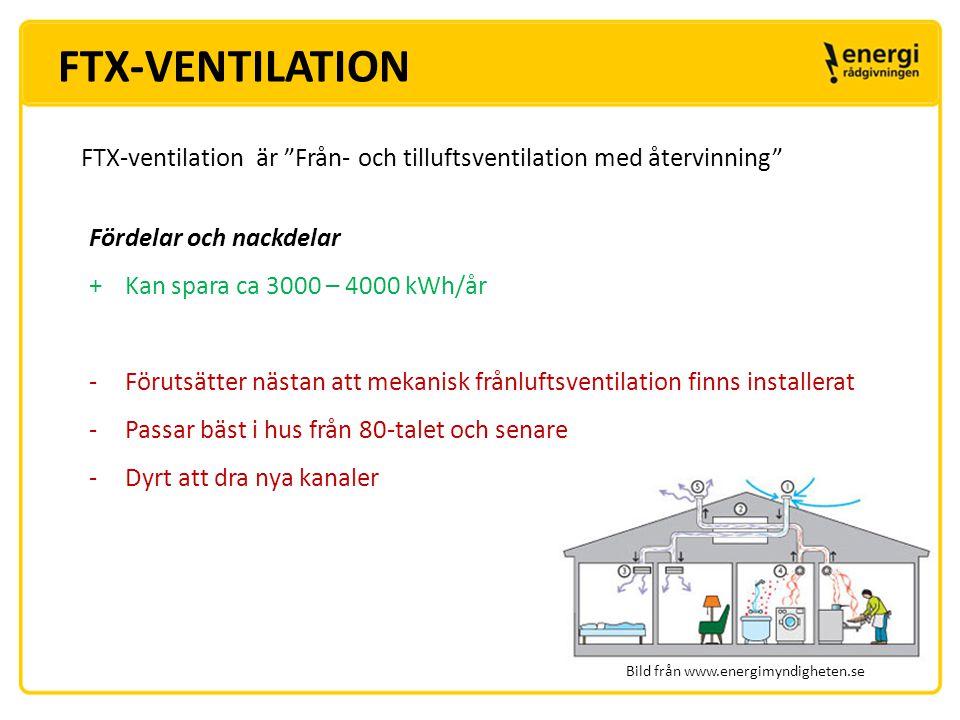 FTX-VENTILATION FTX-ventilation är Från- och tilluftsventilation med återvinning Fördelar och nackdelar.