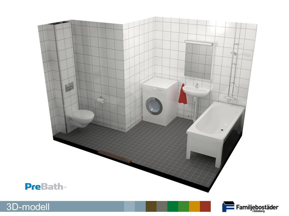 Här ser ni en 3D-modell av det nya badrummet med badkar