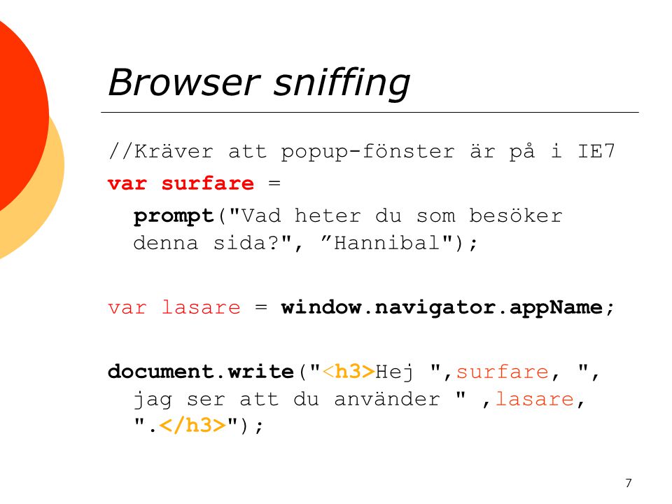 Browser sniffing