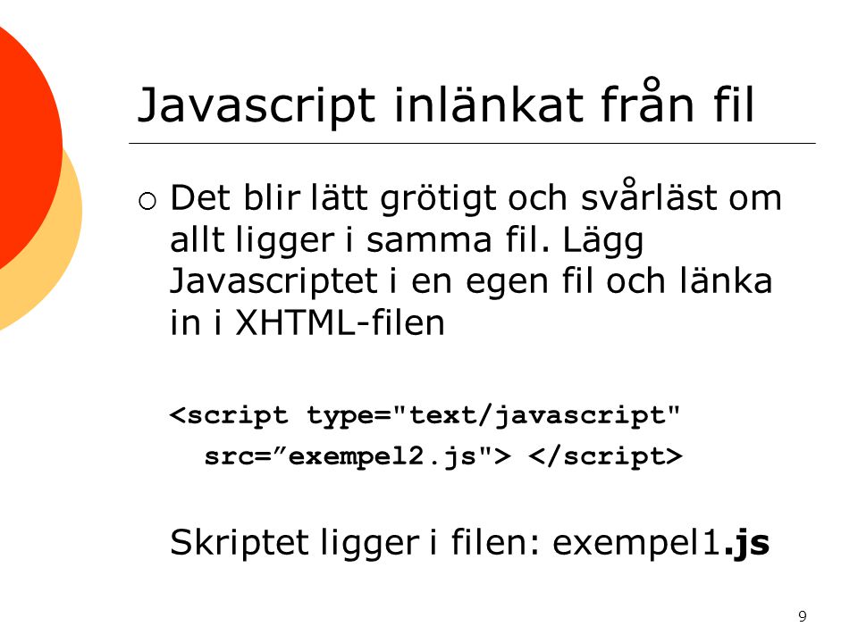 Javascript inlänkat från fil