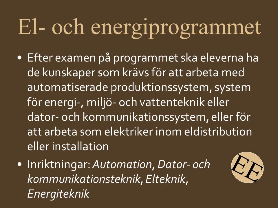 El- och energiprogrammet