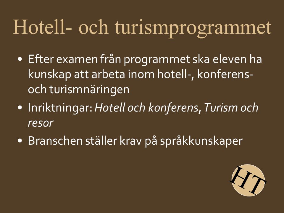 Hotell- och turismprogrammet