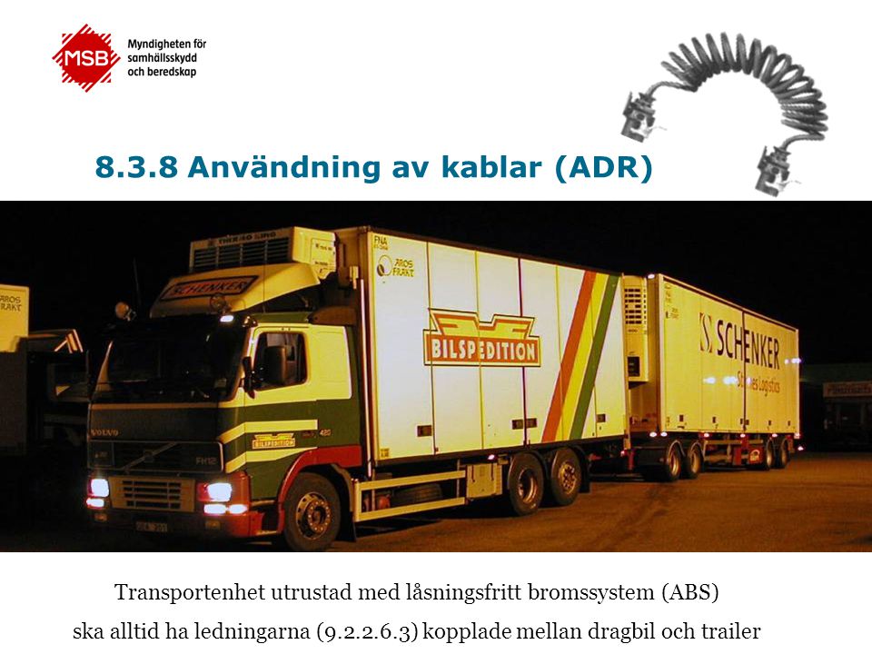 Transportenhet utrustad med låsningsfritt bromssystem (ABS)