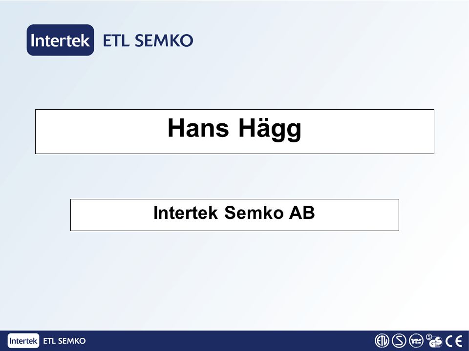 Hans Hägg Intertek Semko AB