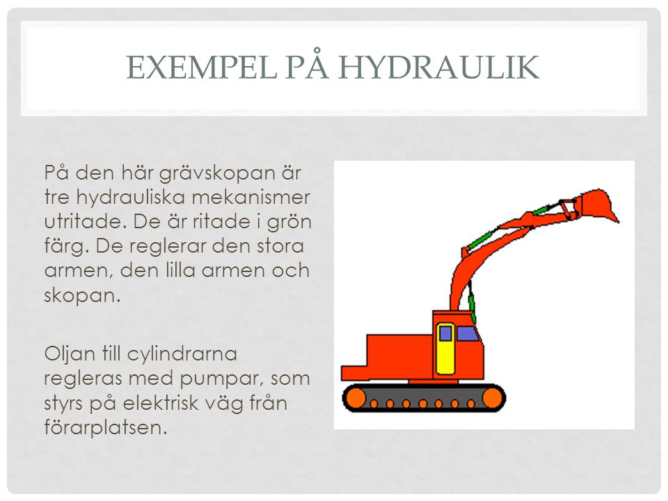 Exempel på Hydraulik