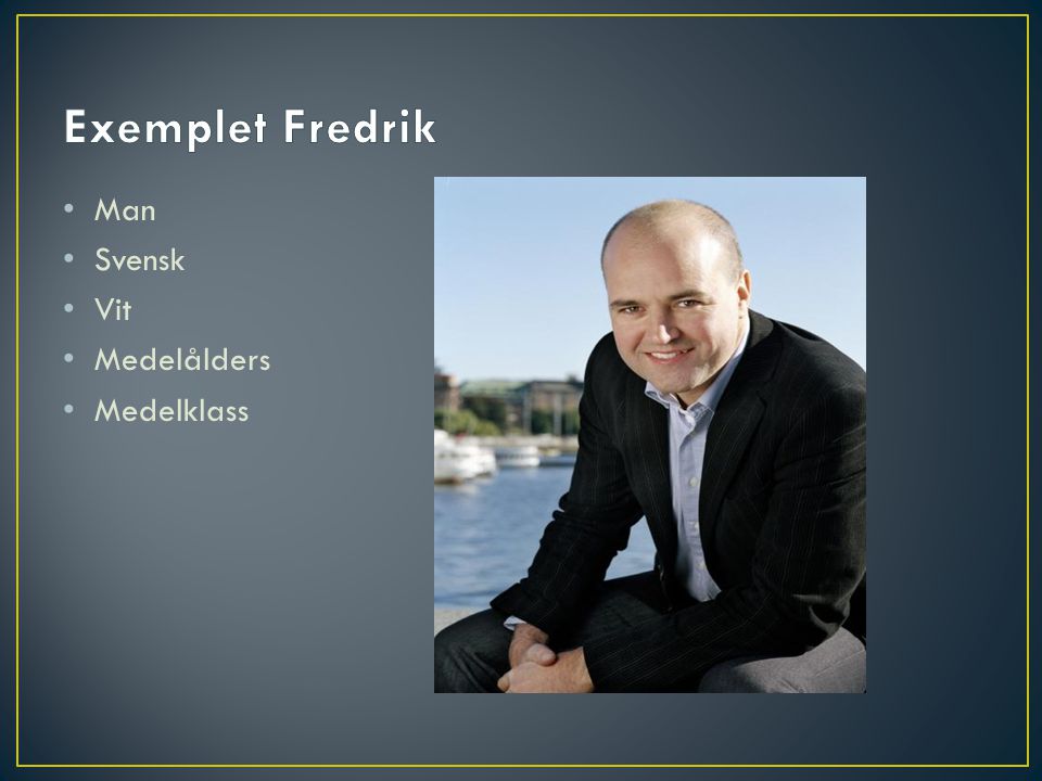 Exemplet Fredrik Man Svensk Vit Medelålders Medelklass