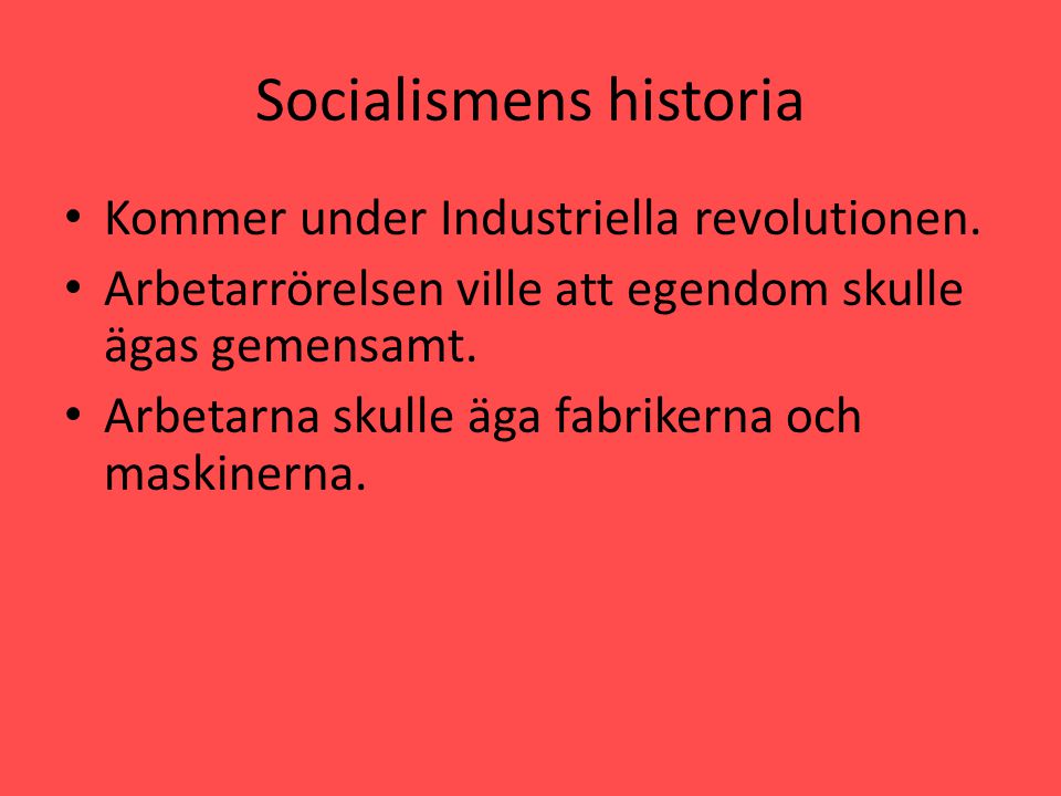 Socialismens historia