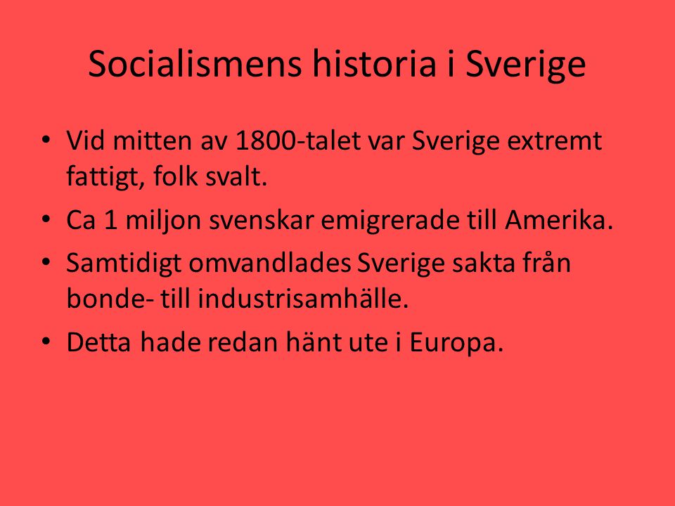 Socialismens historia i Sverige