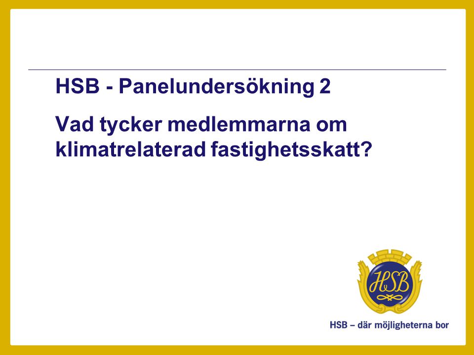 HSB - Panelundersökning 2