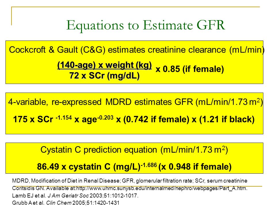 Equations to Estimate GFR