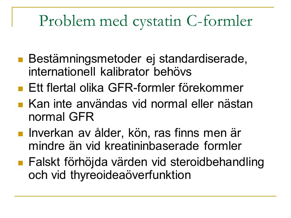 Problem med cystatin C-formler