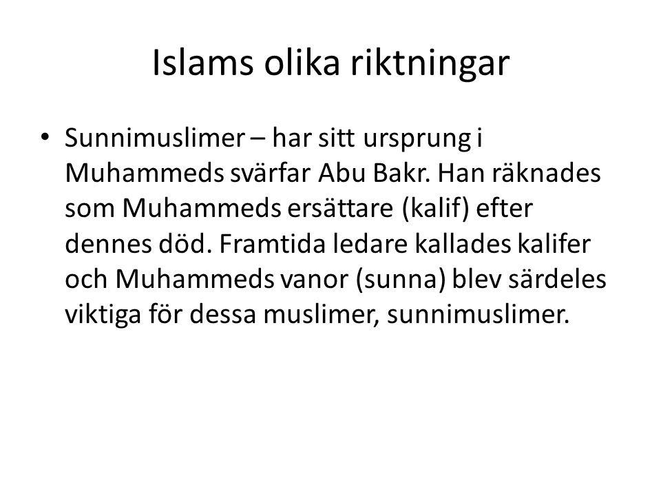 Islams olika riktningar
